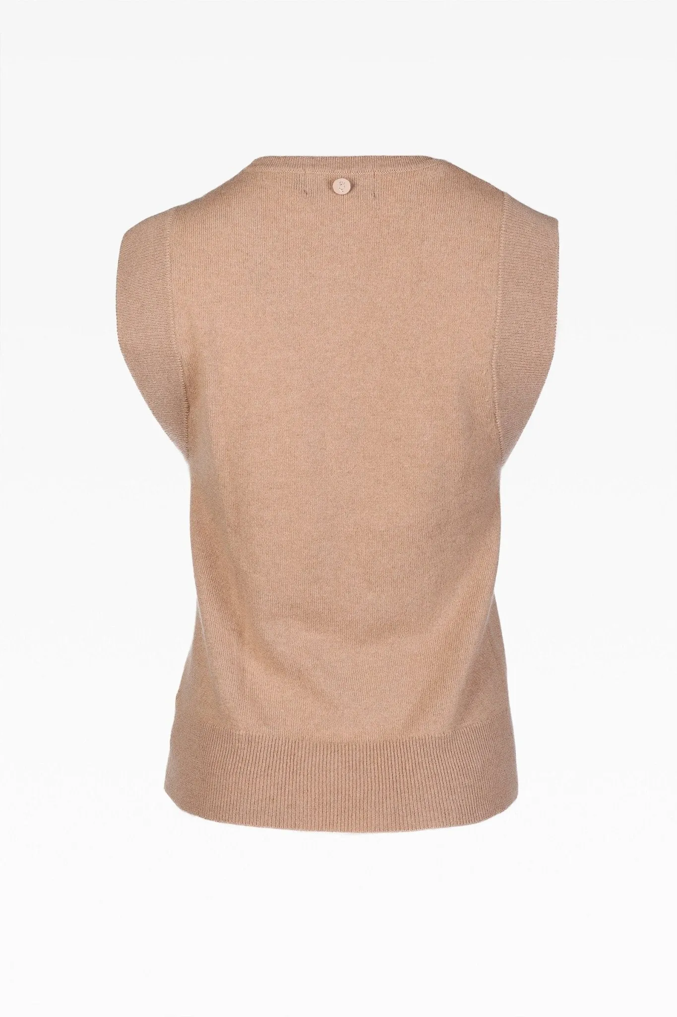Hannah Ladies Cashmere Tank in Hazel Beige