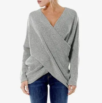Women's Elegant Cashmere Criss Cross Sweater | Ideal for Autumn/Winter